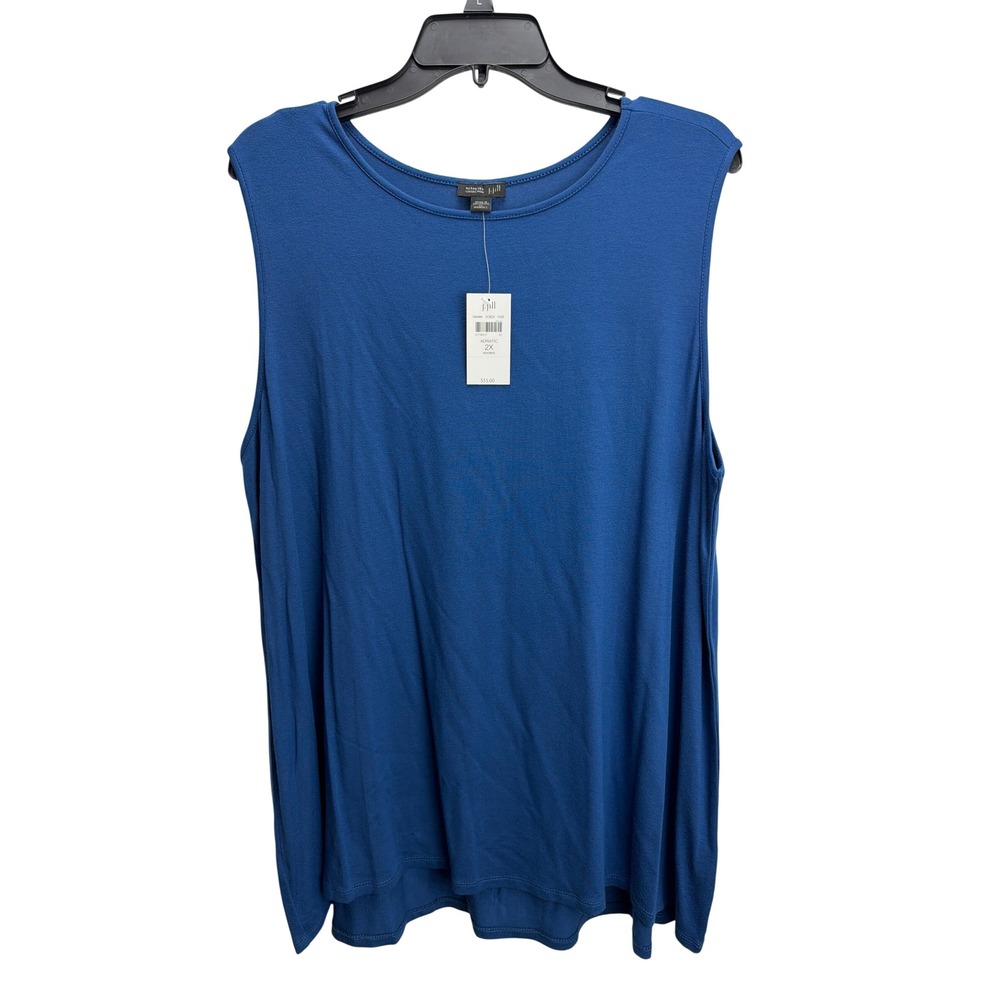 J. Jill Wearever Collection Blue Adriatic Lightweight Tank 2X Soft Breathable